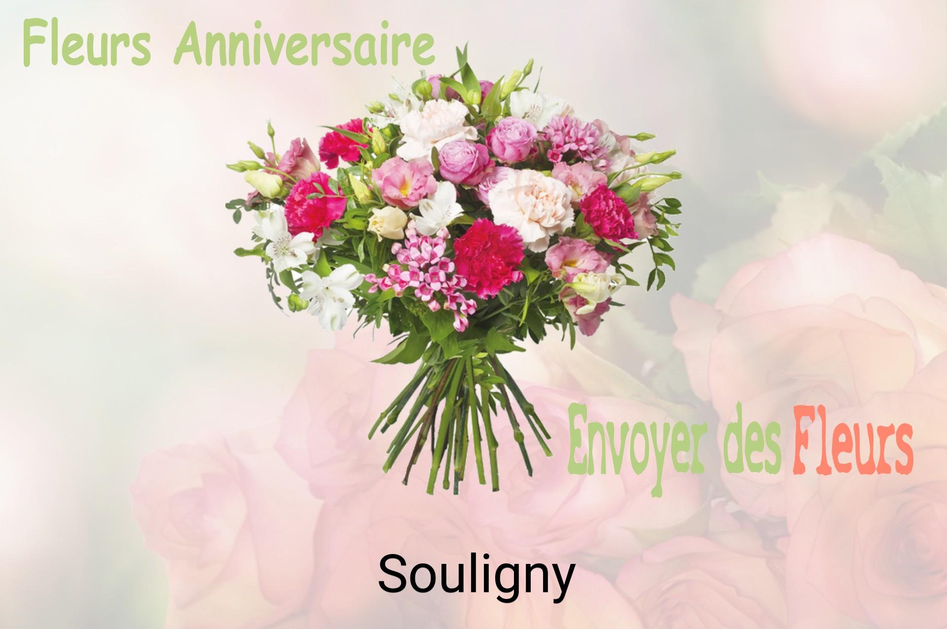 Bouquet de fleurs d’anniversaire livré à Souligny